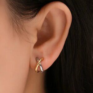 Small Elegant Color Block Studs Earring